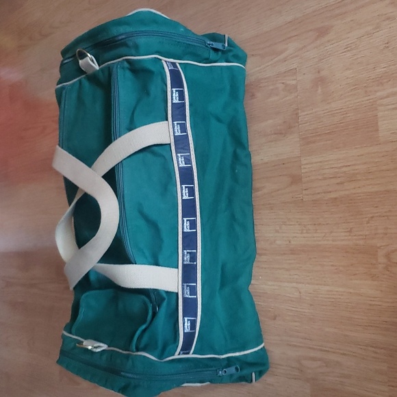 Vtg Goldman Sachs Scarborough & Tweed Duffle Bag Green Canvas